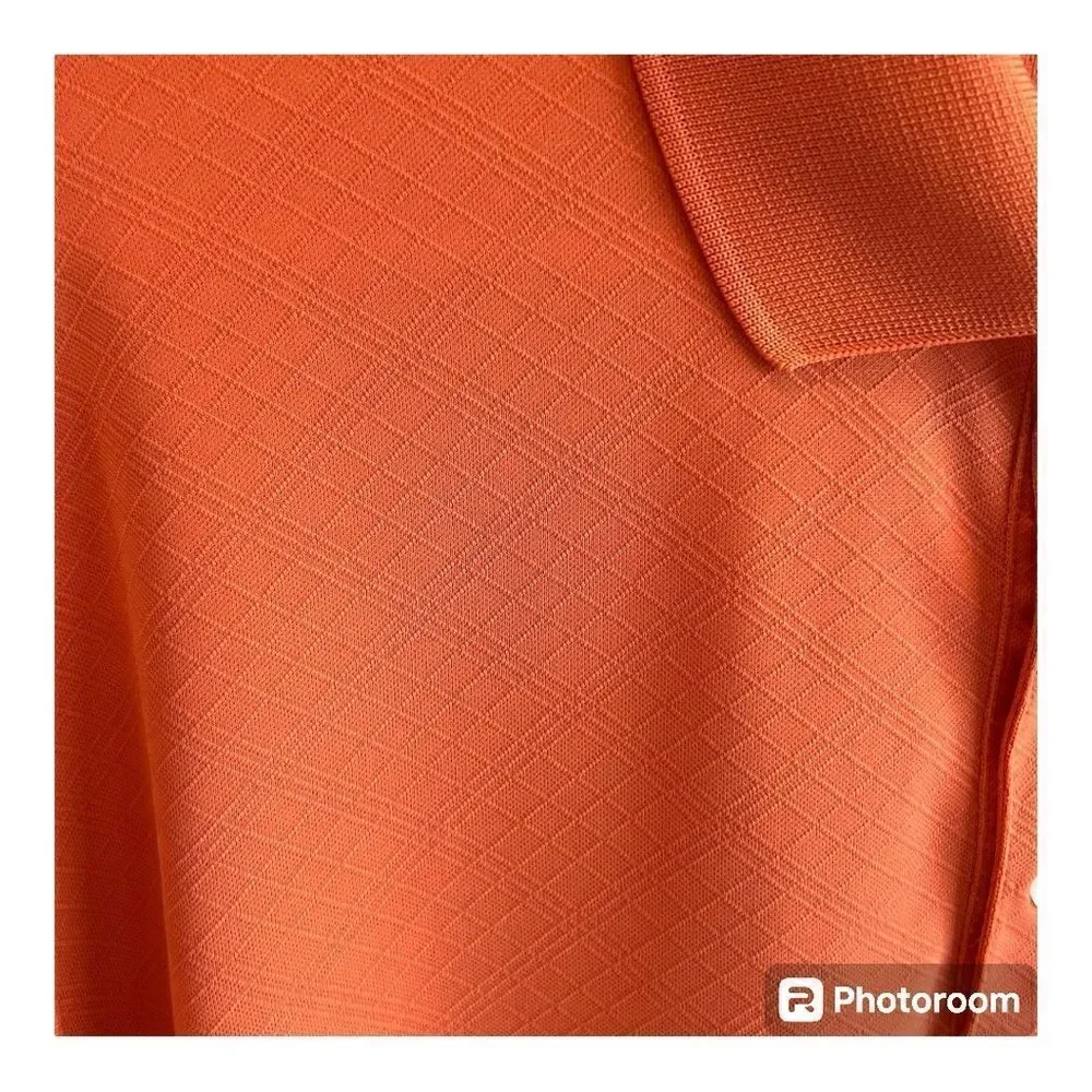 Men’s Adidas Climalite Orange Polo Size Large Moisture Wicking